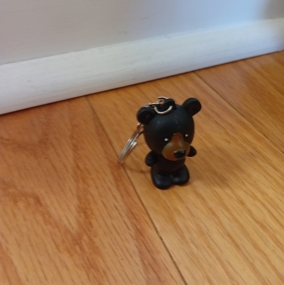 Vintage 80s‎ Gao Fenjun Black Bear Keychain Squishy 1.75" Japan - Picture 3 of 6